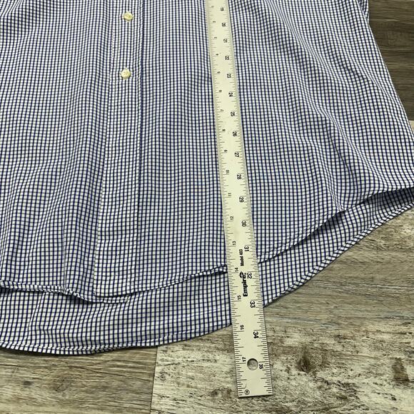 Vintage Y2K Ralph Lauren Yarmouth Mens 16.5 Grid Check Button Down Dress Shirt - Picture 6 of 7